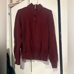 St. John's Bay Men's Deep Red Zip-Up Sweater